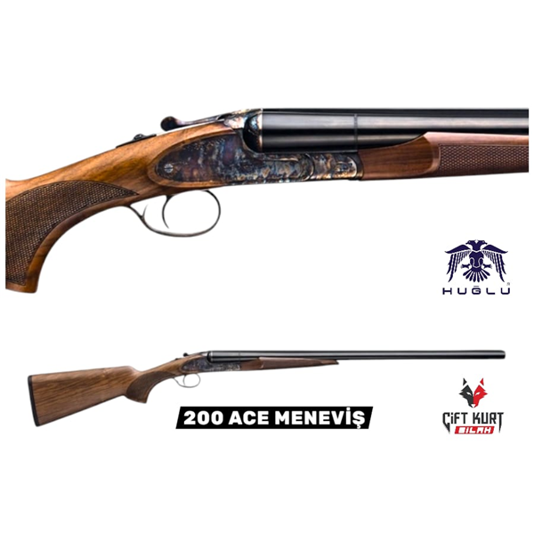 Huğlu 200 ACE MENEVİŞ 12 Çifte Kırma Tek Tetik Beyaz Av Tüfeği